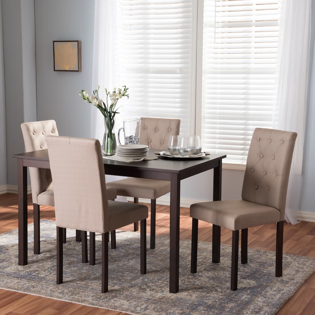 Porch & Den Devin Contemporary 5-piece Dark Brown Finished and Fabric Upholstered Dining Set