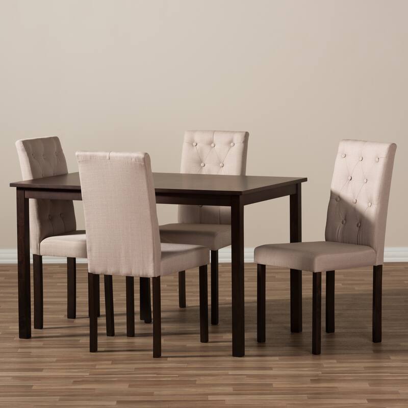 Porch & Den Devin Contemporary 5-piece Dark Brown Finished and Fabric Upholstered Dining Set