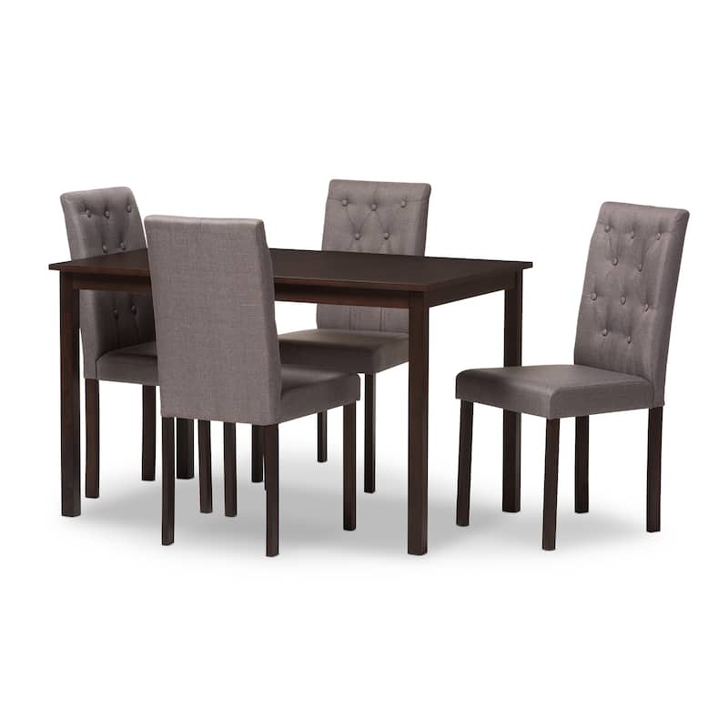 Porch & Den Devin Contemporary 5-piece Dark Brown Finished and Fabric Upholstered Dining Set - Grey