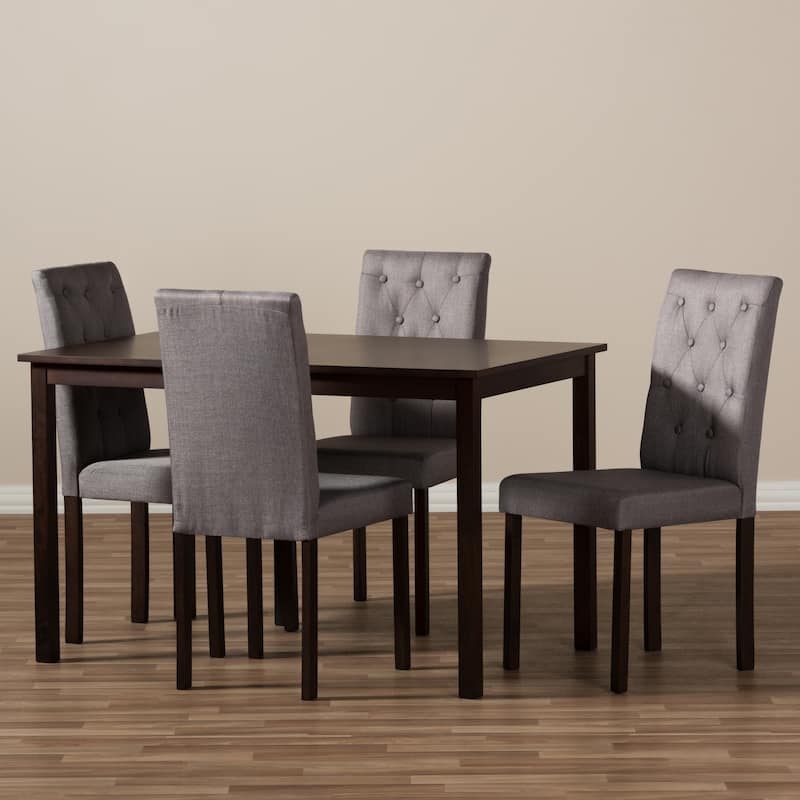 Porch & Den Devin Contemporary 5-piece Dark Brown Finished and Fabric Upholstered Dining Set