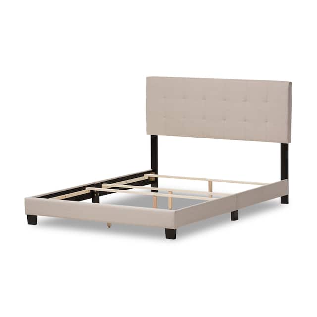 Baxton Studio Karpos Modern Upholstered Grid-tufting Panel Bed