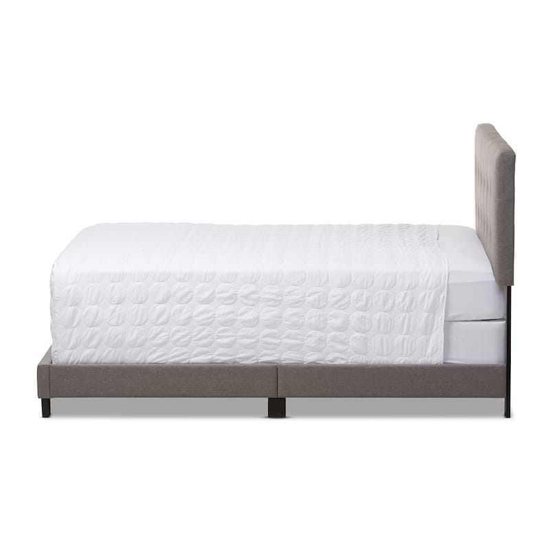 Baxton Studio Karpos Modern Upholstered Grid-tufting Panel Bed