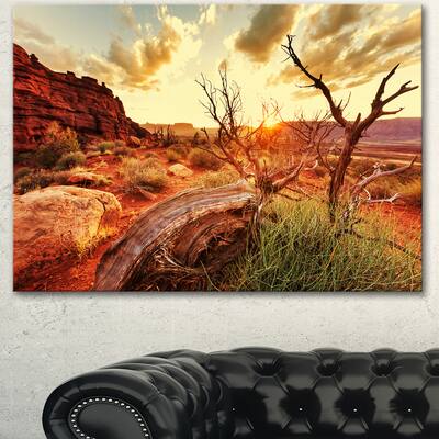 Colorful Fall American Prairie - Oversized Landscape Canvas Art - Red
