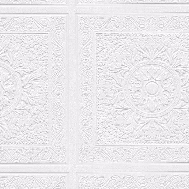 Isaac White Textured Paintable Wallpaper Roll - 21 x 33'