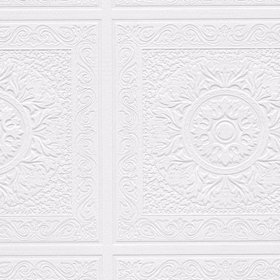 Isaac White Textured Paintable Wallpaper Roll - 21 x 33'