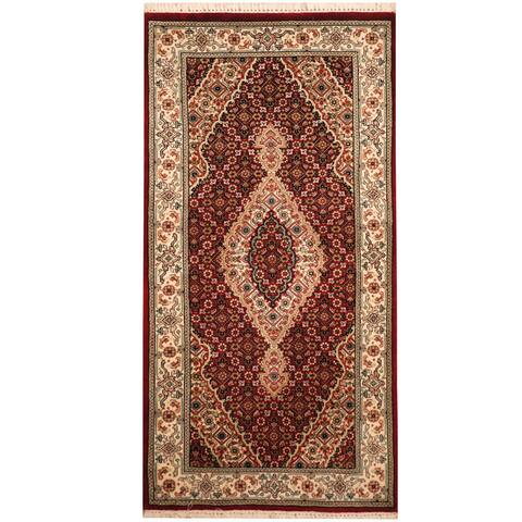 HERAT ORIENTAL Handmade One-of-a-Kind Tabriz Wool and Silk Rug - 2'4 x 4'7