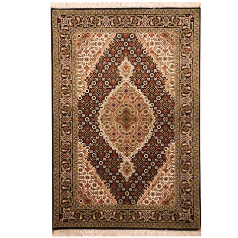 HERAT ORIENTAL Handmade One-of-a-Kind Tabriz Wool and Silk Rug - 2'9 x 4'1