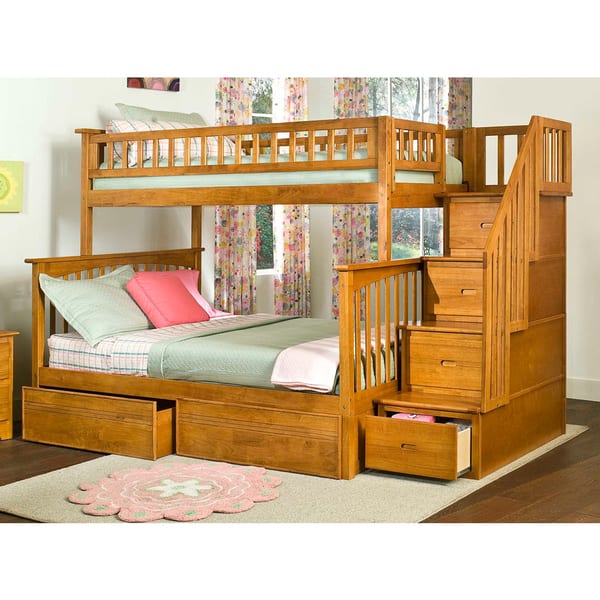 Shop Columbia Staircase Bunk Bed Twin Over Full With Flat Panel