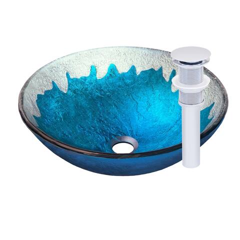 Novatto Diaccio Chrome Glass Vessel Bathroom Sink Pack