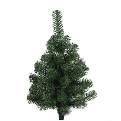 Green 24-inch Artificial Christmas Pine Tabletop Tree with 45 Tips and Plastic Cone