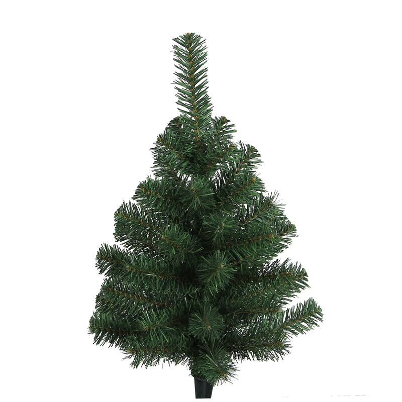 Green 24-inch Artificial Christmas Pine Tabletop Tree with 45 Tips and Plastic Cone