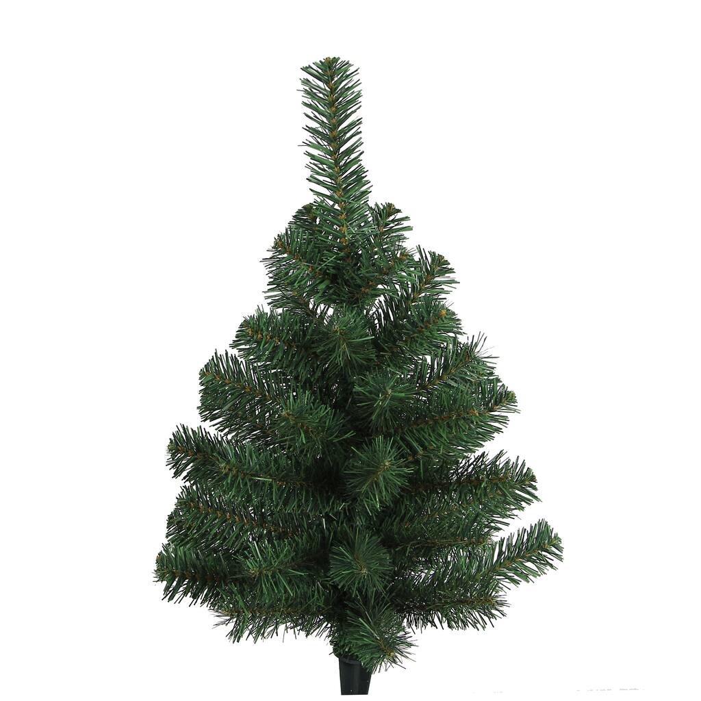 Green 24-inch Artificial Christmas Pine Tabletop Tree with 45 Tips and Plastic Cone