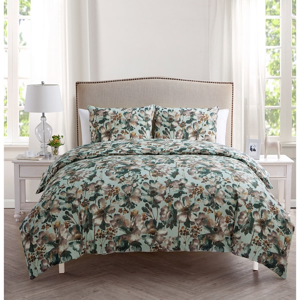 Vcny Daria Floral 3 Piece Duvet Cover Set Free Shipping Today Vcny Daria Floral 3 Piece Duvet Cover Set
