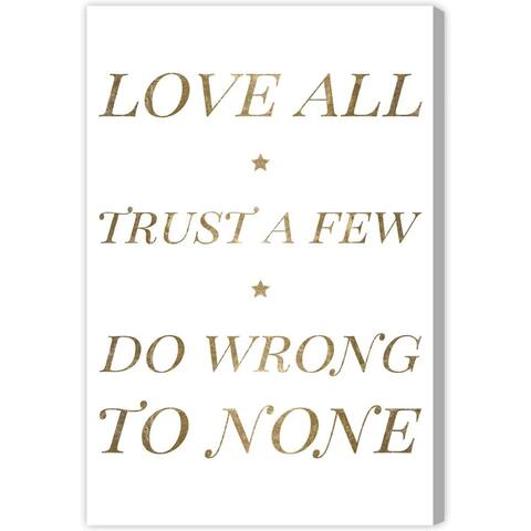 Oliver Gal 'Love All Gold' Typography and Quotes Wall Art Canvas Print - Gold, White