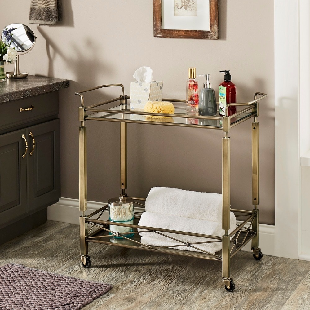 Metropolitan Mirrored Glass Top Metal Bar Cart by iNSPIRE Q Bold - Bed Bath  & Beyond - 13057939