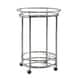 preview thumbnail 4 of 7, Metropolitan Round Chrome Metal Glass Top Bar Cart by iNSPIRE Q Bold