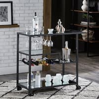 Metropolitan Gold Metal Mobile Bar Cart with Mirror Glass Top by iNSPIRE Q Bold