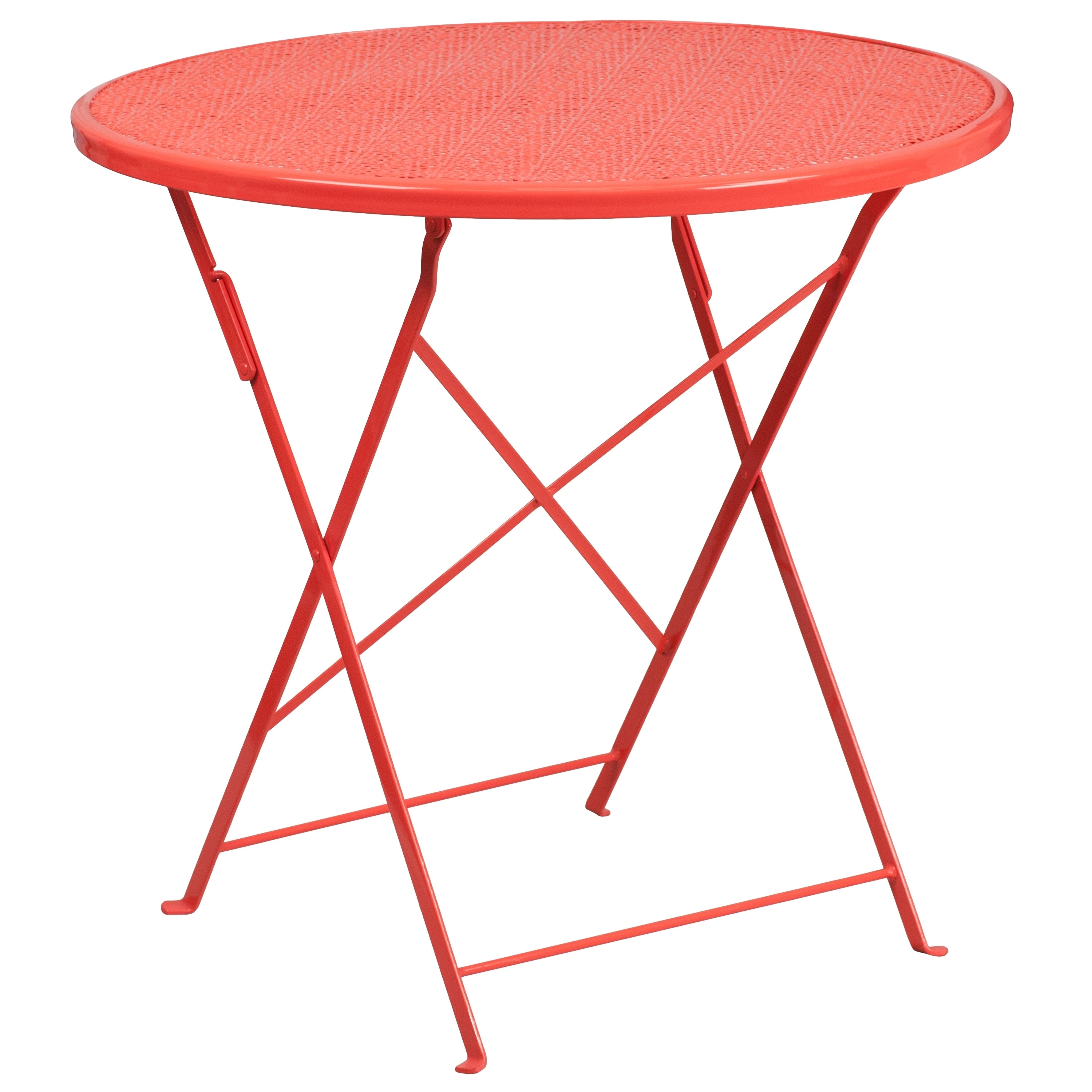 30 Round Gold Indoor Outdoor Steel Folding Patio Table Steel Folding Patio Table