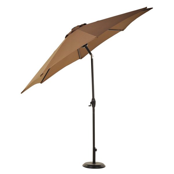 Uv Protected Outdoor Umbrella With Push Button Tilt And Crank Grand Patio 9 Ft Aluminum Patio Umbrella Beige Vazvanonline Ir