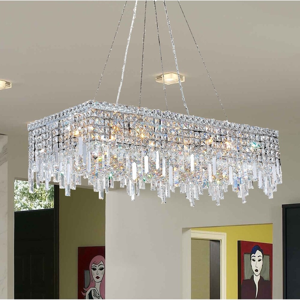 D'or Linear 5 Light Crystal Chandelier D'or Linear 5 Light Crystal Chandelier
