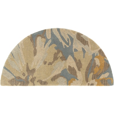 Handmade Putty Transitional Floral Wool Area Rug