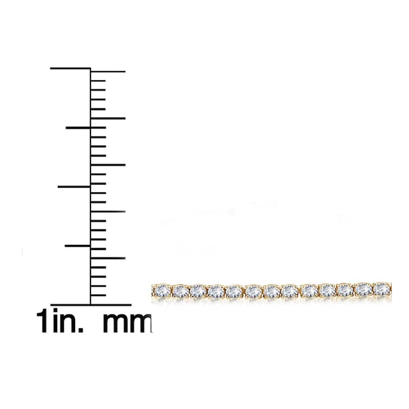 4 Ct 7-inch 14k Yellow Gold Round Cut Diamond Tennis Bracelet - White I-J