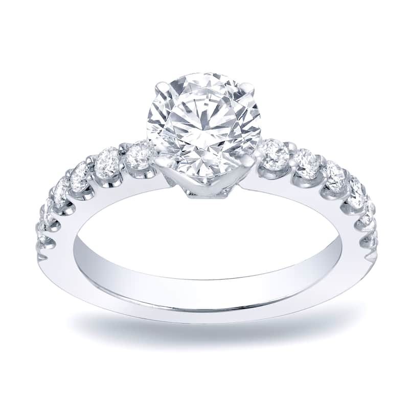 Auriya Platinum 1ct TDW Round Diamond Solitaire Engagement Ring