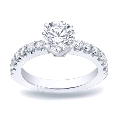 Auriya Platinum 1ct TDW Round Diamond Solitaire Engagement Ring