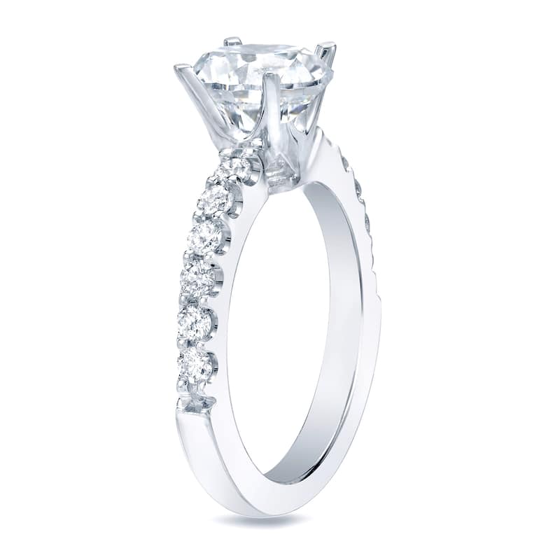 Auriya Platinum 1ct TDW Round Diamond Solitaire Engagement Ring