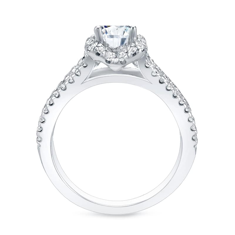 Auriya 1 1/4ctw Modern Round Halo Diamond Engagement Ring Platinum Gold Certified