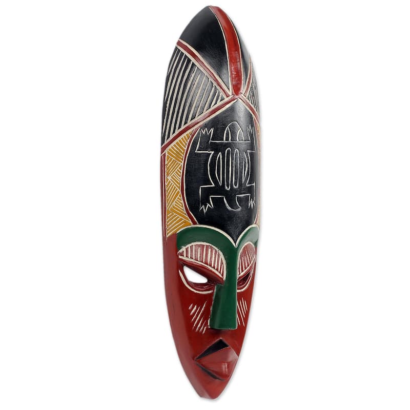 Handmade Sese Wood 'Adaptability' African Wall Mask (Ghana)