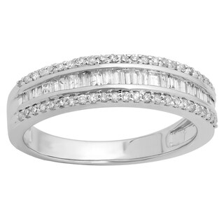 elora 14k gold 58ct tdw round and baguette diamond bridal anniversary wedding ring - Diamond Wedding Ring elora 14k gold 58ct tdw round and baguette diamond bridal anniversary wedding ring - Diamond Wedding Ring
