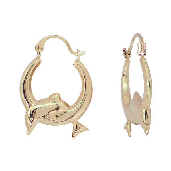 10k Gold Dolphin Hoop Earrings Free Shipping On Orders Over 10k Gold Dolphin Hoop Earrings