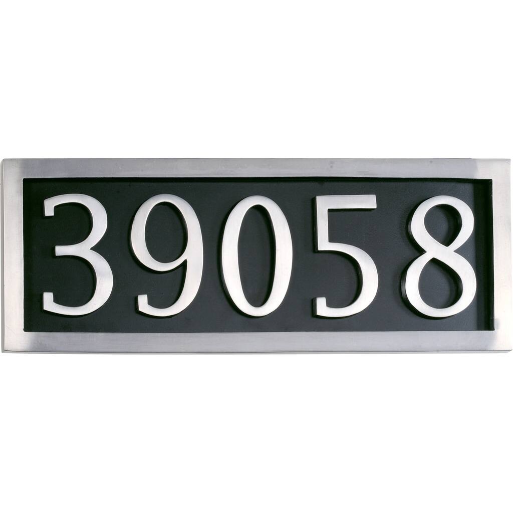 Aluminum 6 x 16.5-inch Five Numeral Address Marker Plaque