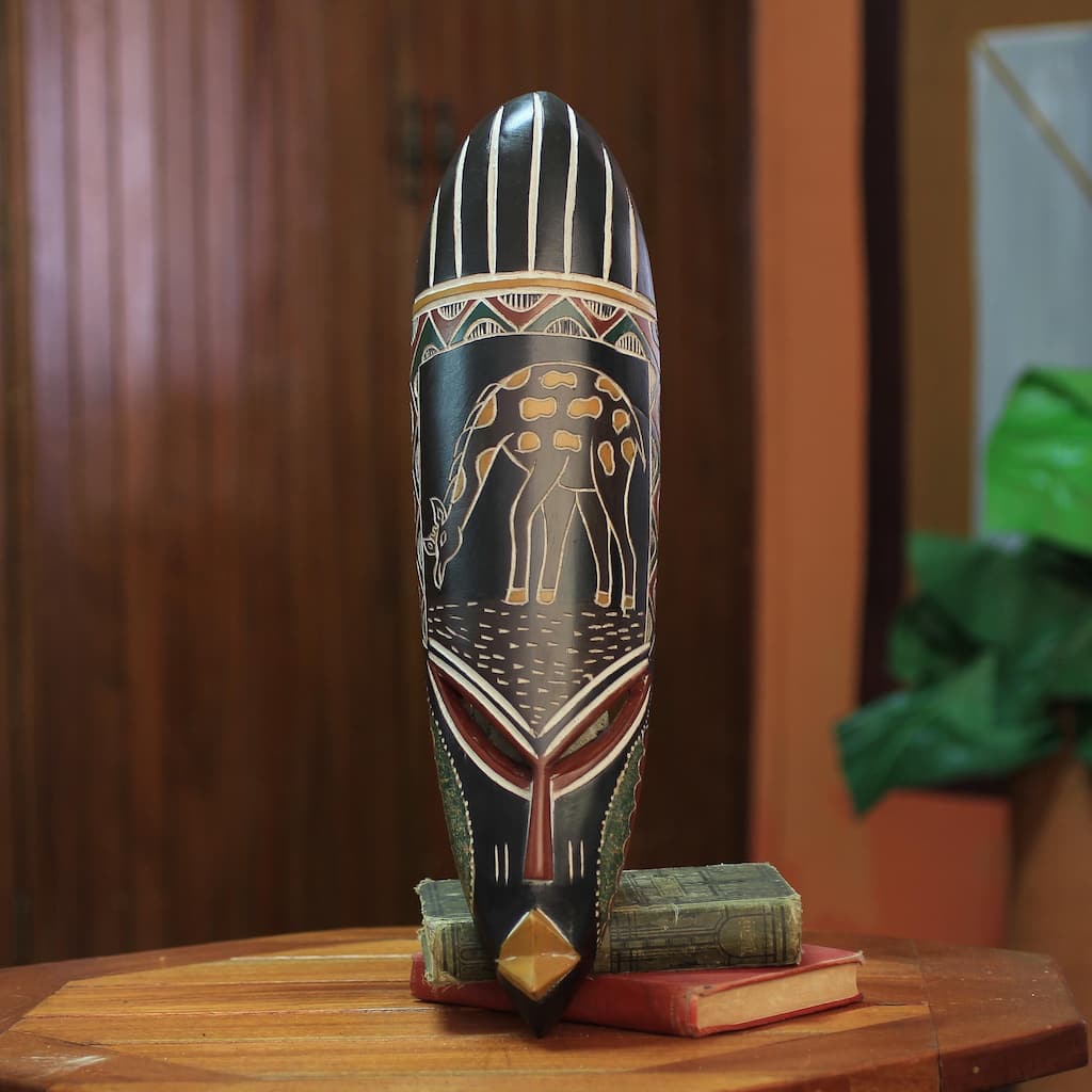 Handmade Sese Wood 'Dikala' African Wall Mask (Ghana)