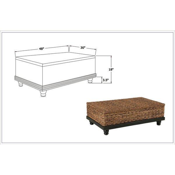 Shop Black Friday Deals On East At Main S Arbor Brown Abaca Textured Coffee Table Overstock 13083781