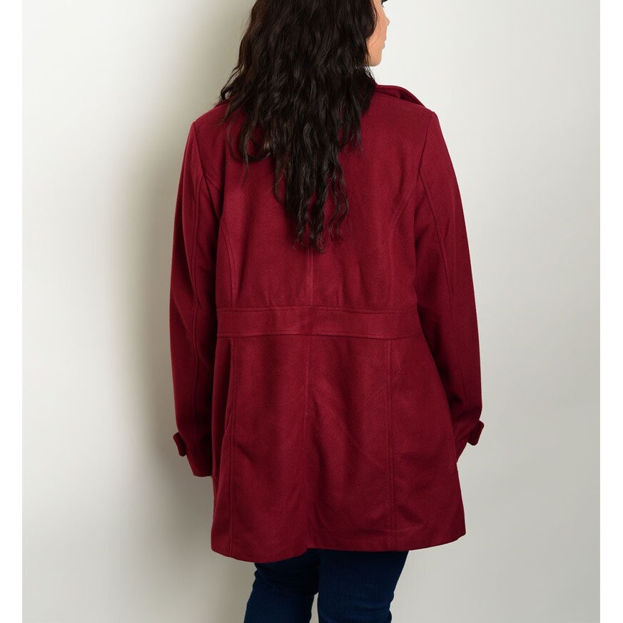 plus size red pea coat