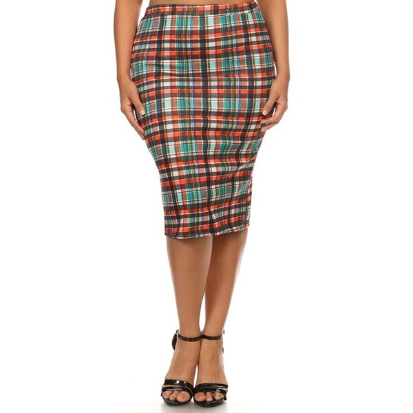 Shop Womens Plaid Plus Size Pencil Skirt Overstock 13083902