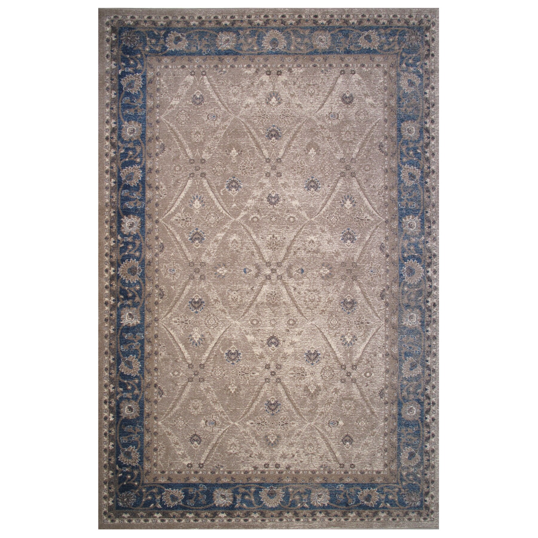 Shop Vintage Collection Blue And Cream Floral Oriental Rug 5 X 8 Free Shipping Today Overstock 13084420