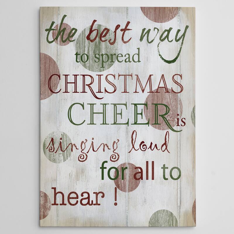 Christmas Cheer Type - Premium Gallery Wrapped Canvas - 3 Sizes Available - 12X16, 24x32, 30x40