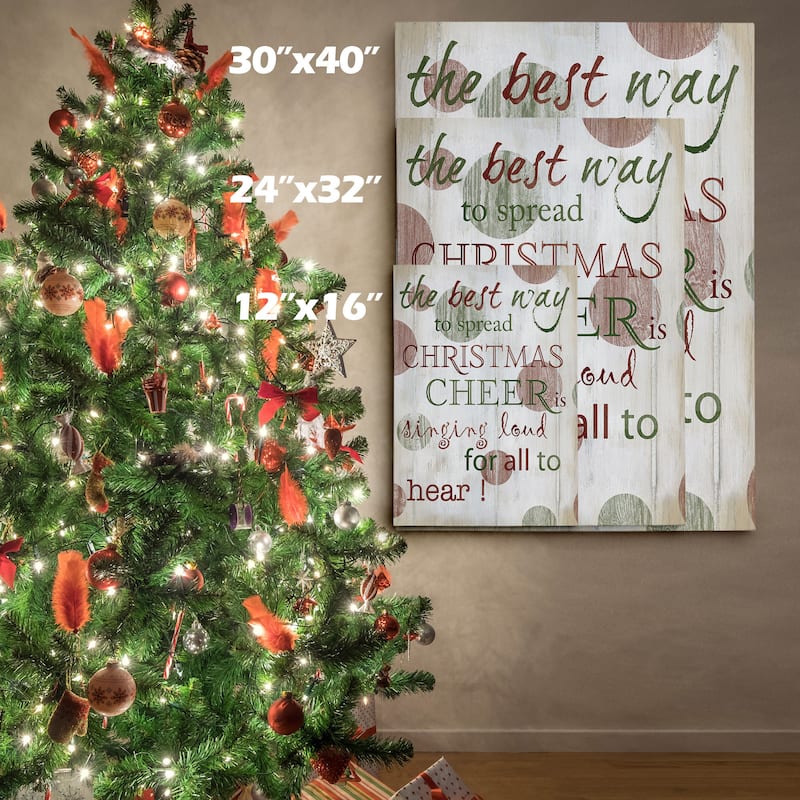 Christmas Cheer Type - Premium Gallery Wrapped Canvas - 3 Sizes Available - 12X16, 24x32, 30x40