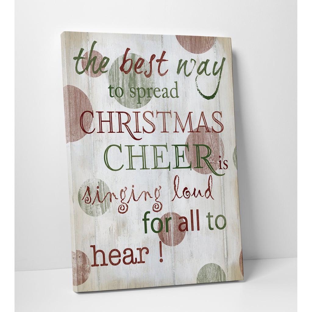 Christmas Cheer Type - Premium Gallery Wrapped Canvas - 3 Sizes Available - 12X16, 24x32, 30x40