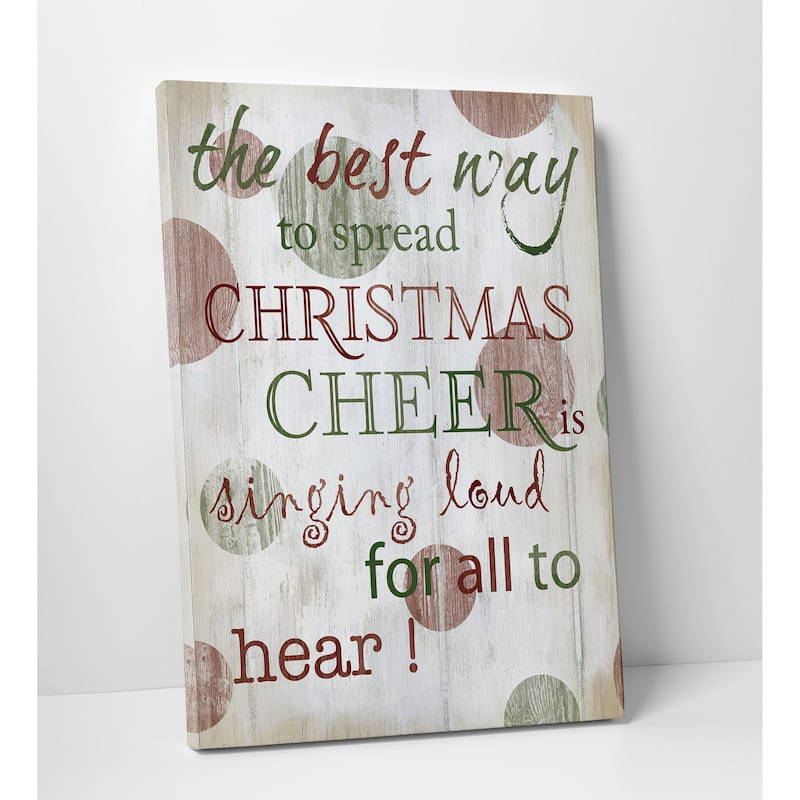 Christmas Cheer Type - Premium Gallery Wrapped Canvas - 3 Sizes Available - 12X16, 24x32, 30x40