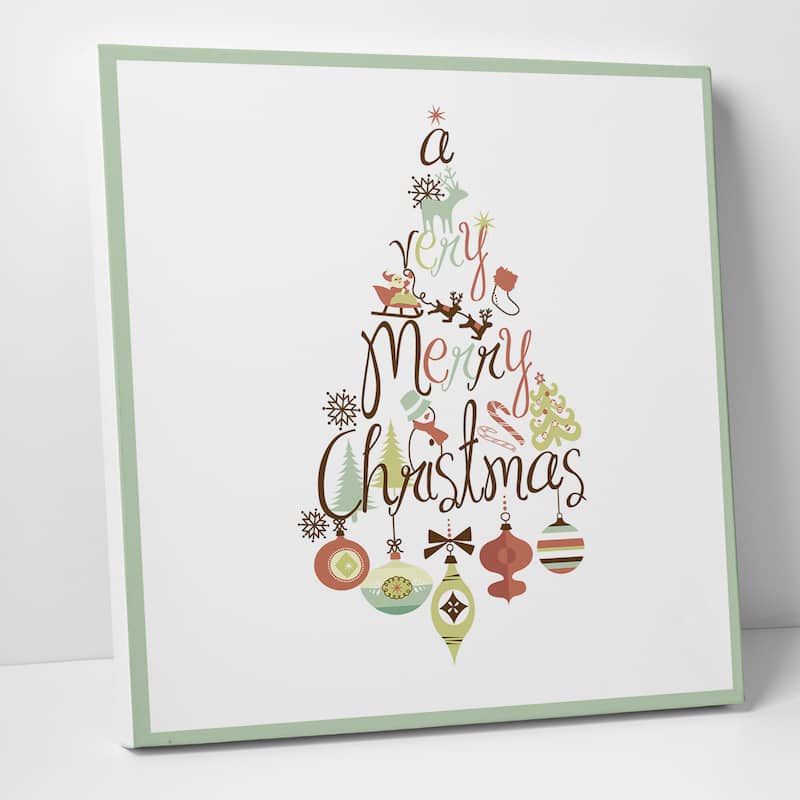 Christmas Tree Word Play Premium Gallery-wrapped Canvas