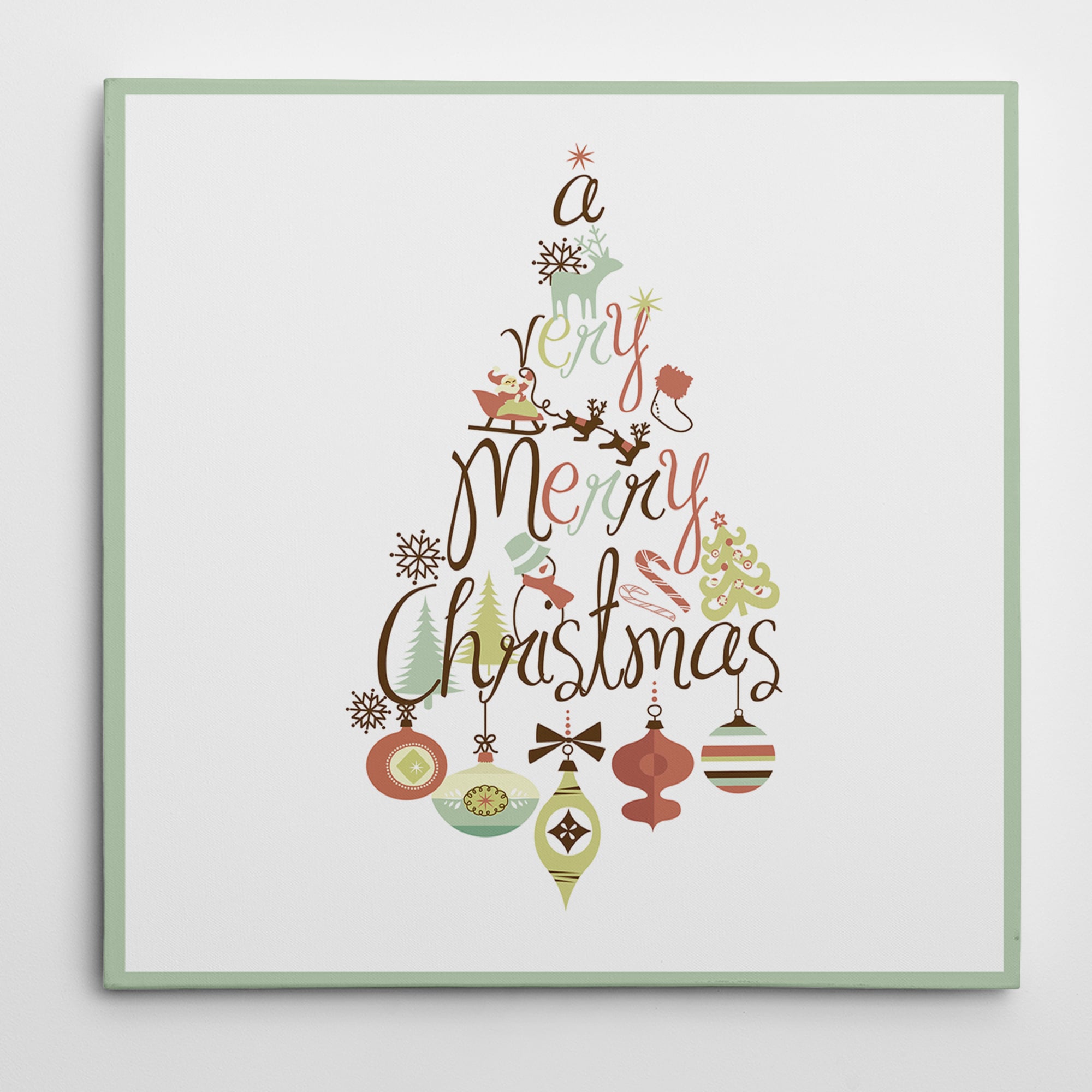 Christmas Tree Word Play Premium Gallery-wrapped Canvas
