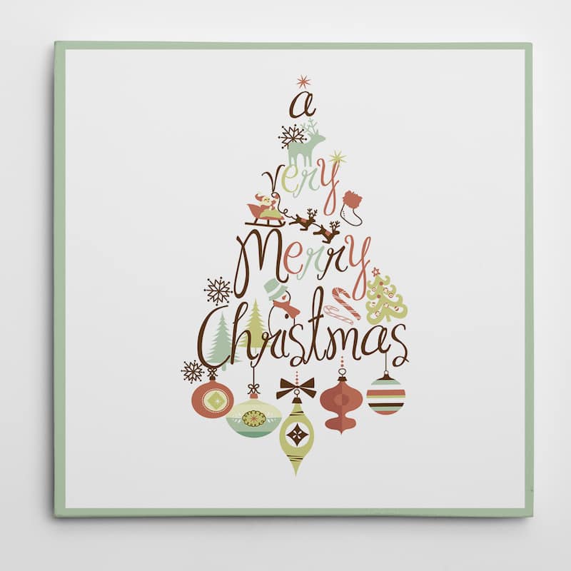 Christmas Tree Word Play Premium Gallery-wrapped Canvas