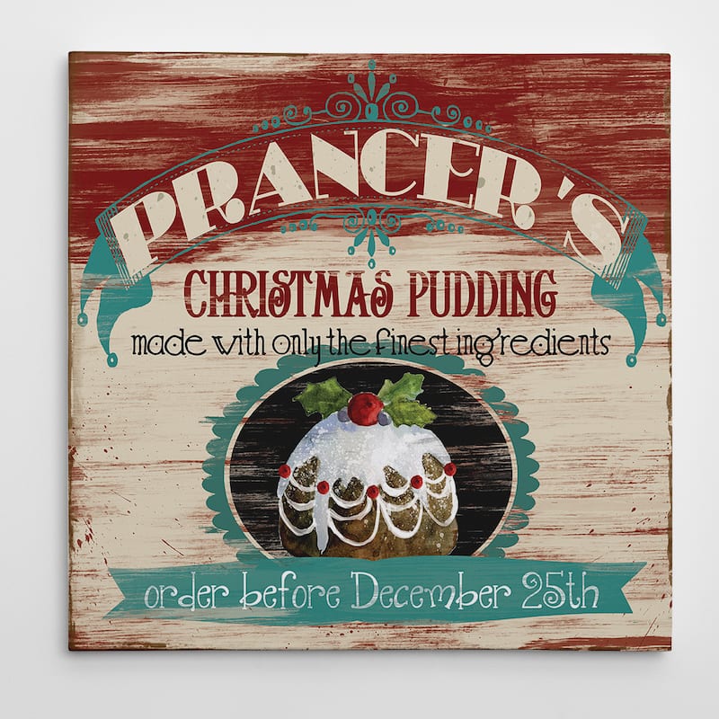 Carol Robinson 'Vintage Ad: Xmas Pudding' Gallery Wrapped Canvas Wall Art