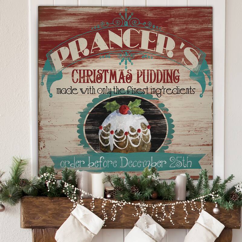 Carol Robinson 'Vintage Ad: Xmas Pudding' Gallery Wrapped Canvas Wall Art