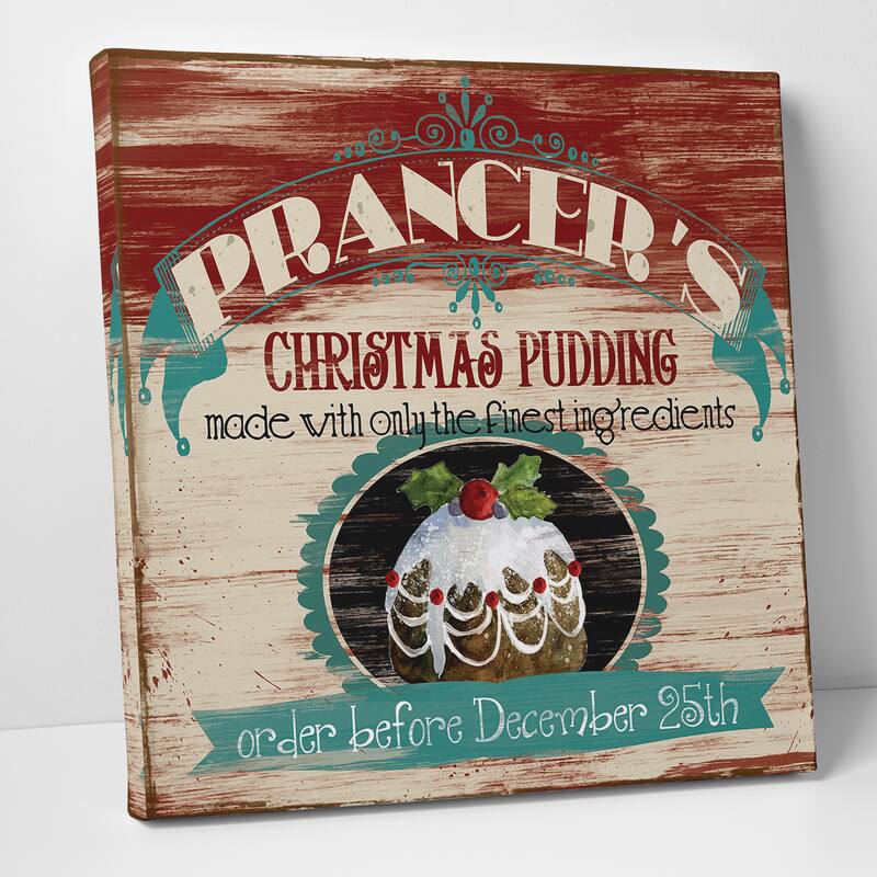 Carol Robinson 'Vintage Ad: Xmas Pudding' Gallery Wrapped Canvas Wall Art