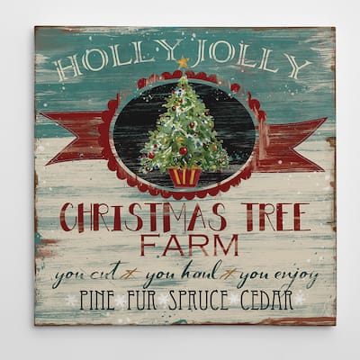 Wexford Home 'Ad: Christmas Tree Farm' 16-inch x 16-inch, 24-inch x 24-inch, 36-inch x 36-inch Gallery-wrapped Canvas Art